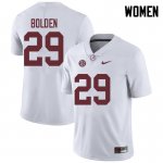 NCAA Women's Alabama Crimson Tide #29 Slade Bolden Stitched College 2018 Nike Authentic White Football Jersey CM17A63OL